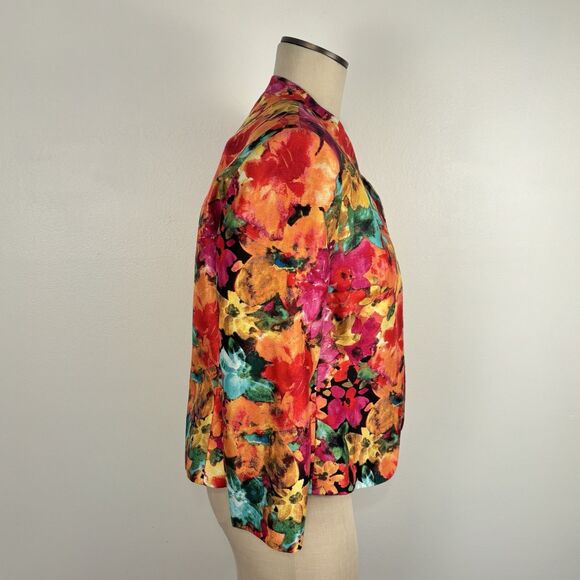 Kasper Separates Womens Size 6 Career Bright Colorful Floral Blazer Jacket - Picture 2 of 8